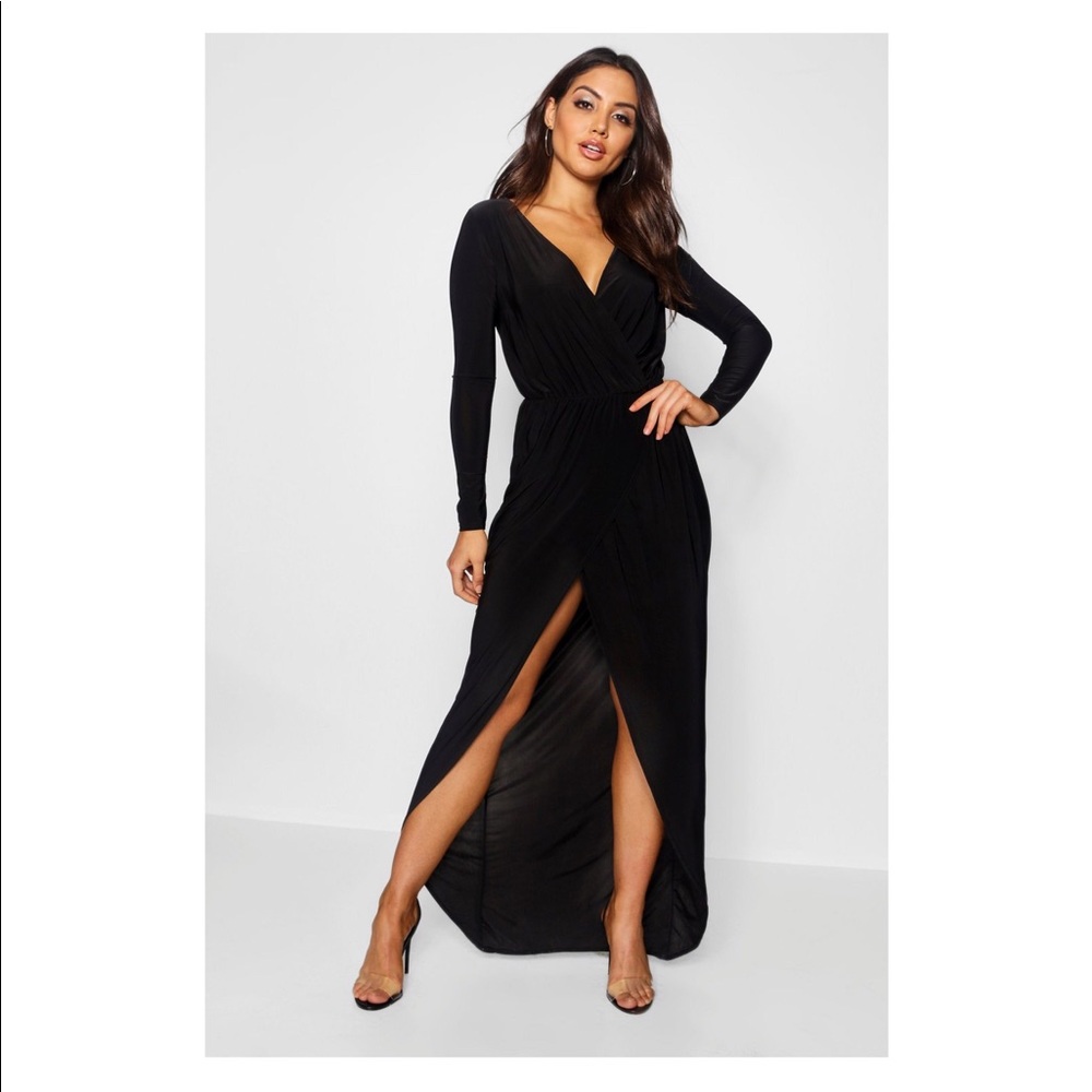 Slinky Wrap Top Maxi Dress